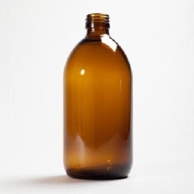 Wide Neck Amber Glass Bottle, with Top 500ml