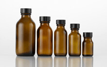 Wide Neck Amber Glass Bottle, with Top 250ml