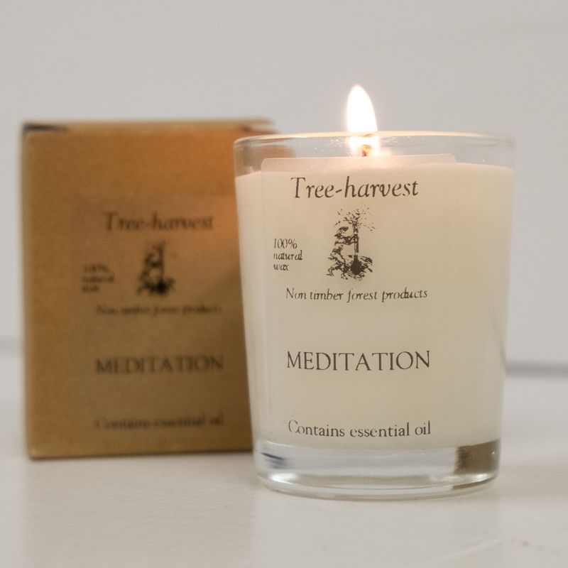 Pure Plant Wax Glass Pot Candle - Meditation