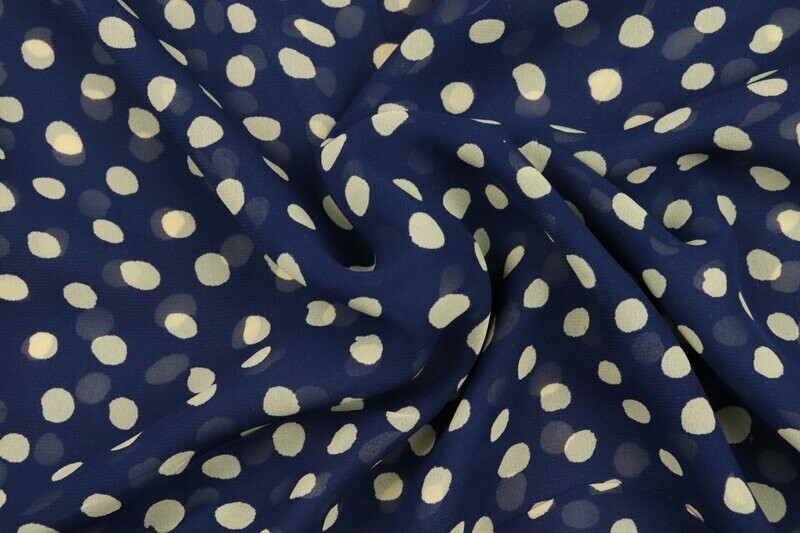 Blusenstoff blau mit Punken Blusenstoff blau mit Punken