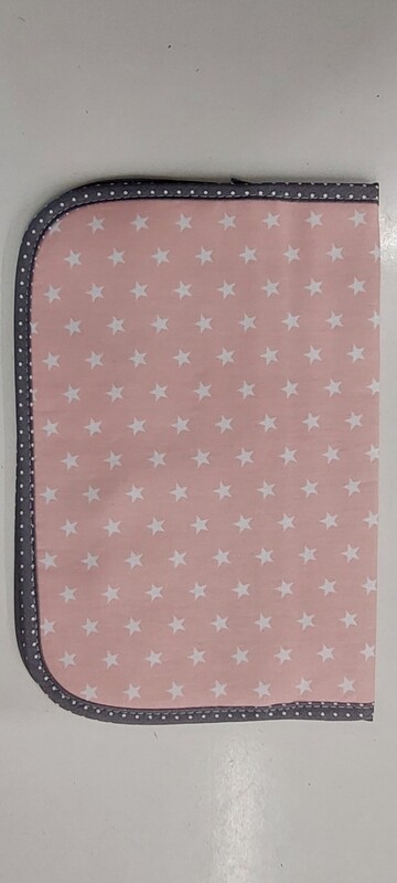 Wickeltasche Sterne rosa/grau 