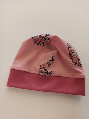 Mütze rosa mit Pfau