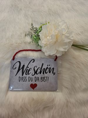 Blechschild mit Kordel