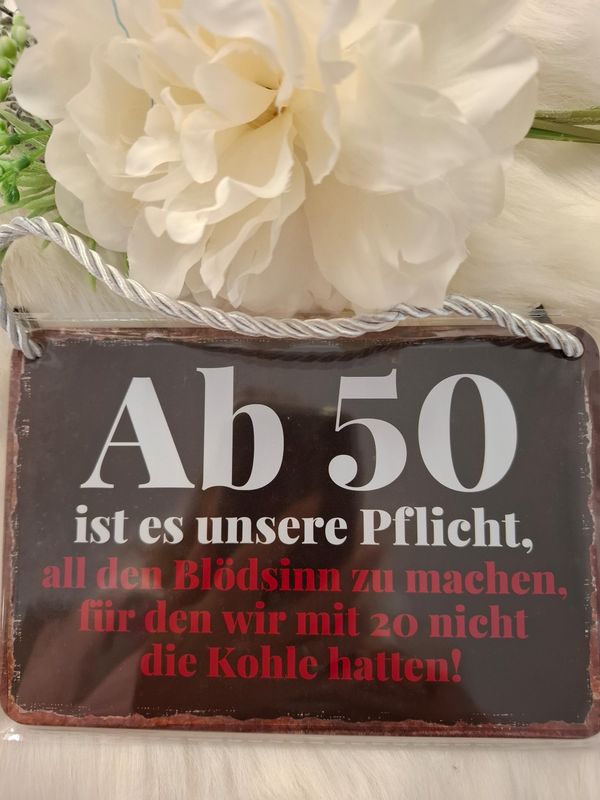 Blechschild mit Kordel
