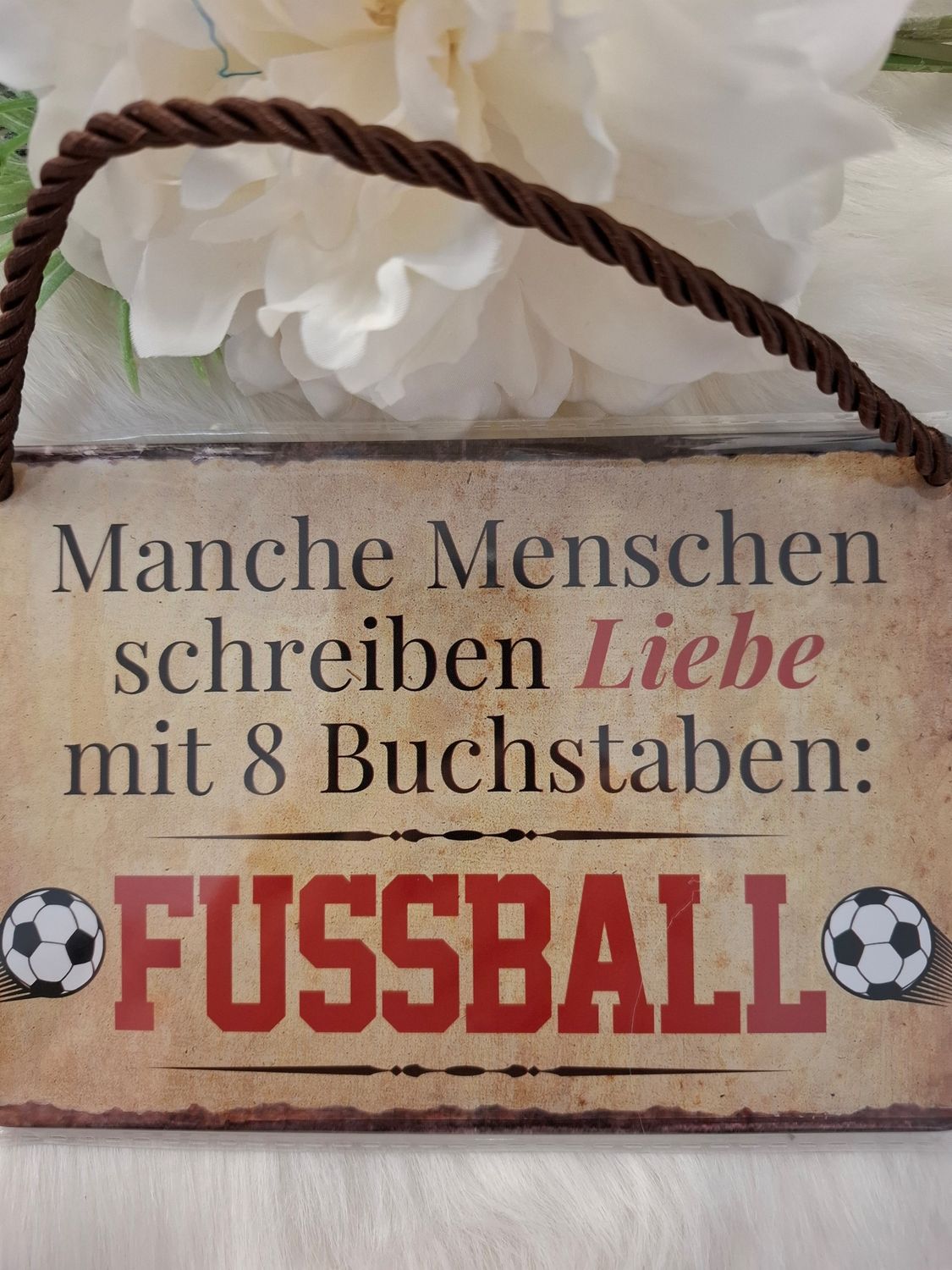 Blechschild mit Kordel