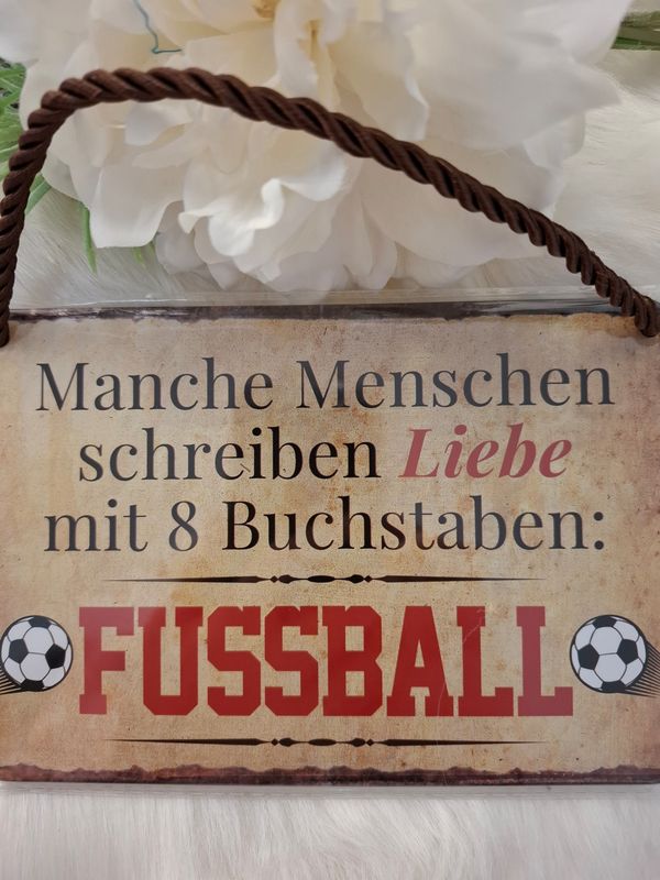 Blechschild mit Kordel