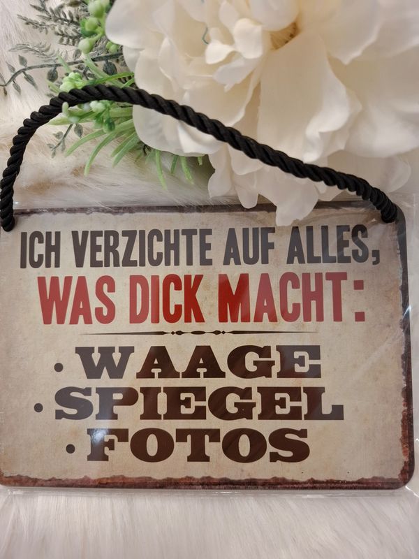 Blechschild mit Kordel