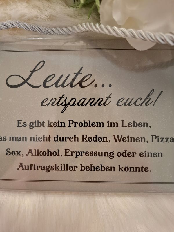 Blechschild mit Kordel