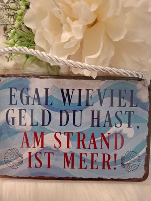 Blechschild mit Kordel