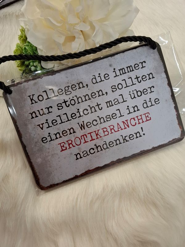 Blechschild mit Kordel
