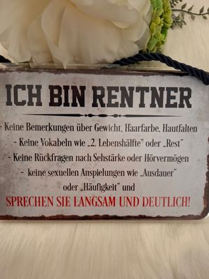 Blechschild mit Kordel