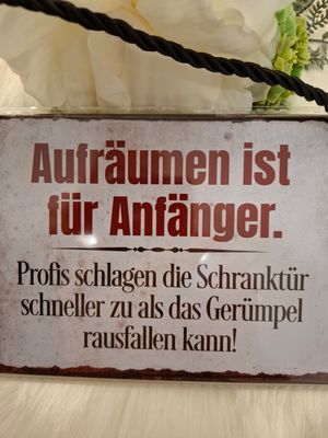 Blechschild mit Kordel