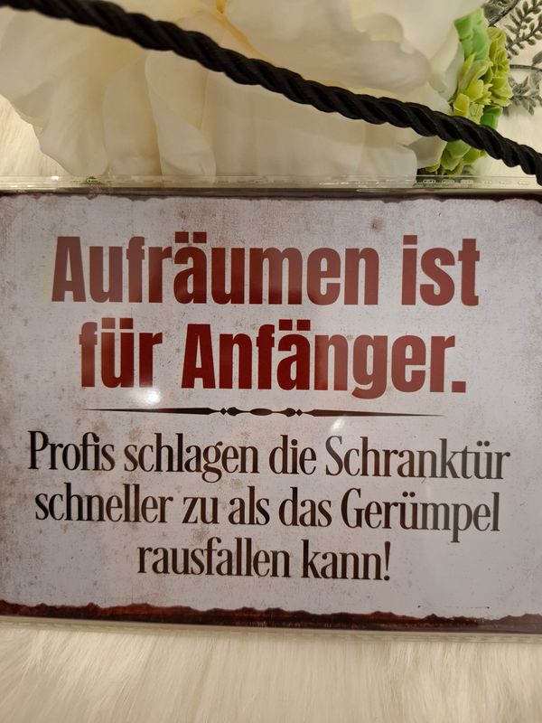 Blechschild mit Kordel