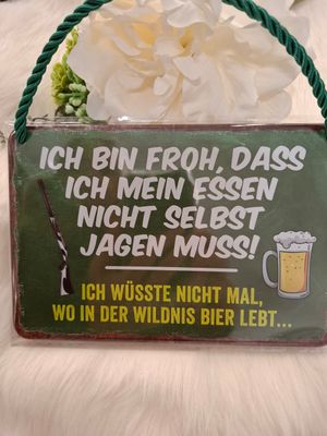 Blechschild mit Kordel