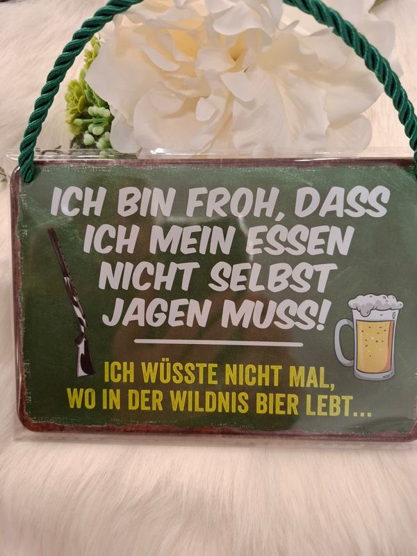 Blechschild mit Kordel