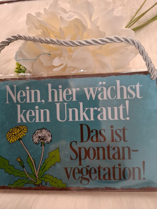 Blechschild mit Kordel