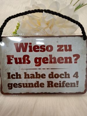 Blechschild mit Kordel