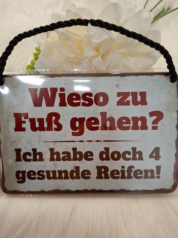 Blechschild mit Kordel