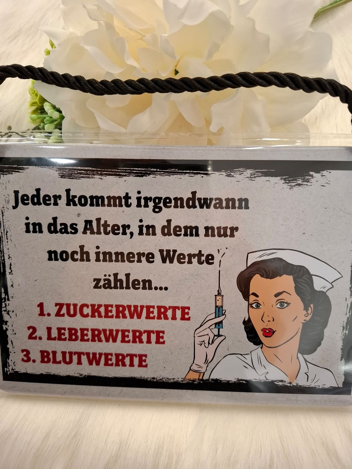 Blechschild mit Kordel