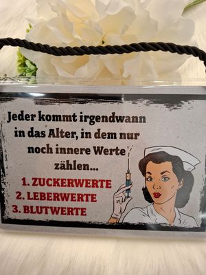 Blechschild mit Kordel