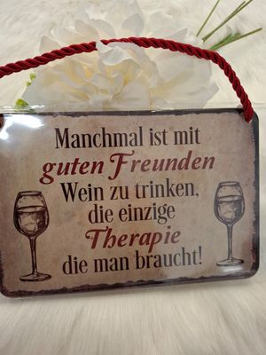 Blechschild mit Kordel