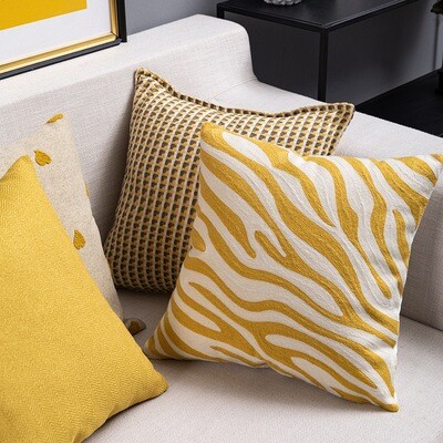 Luxury Yellow Cushion Cover