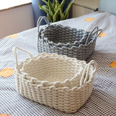 Thick Line Woven Storage Bag
