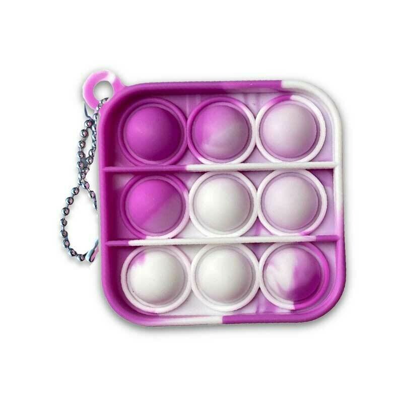 Pop it - Mini Square Purple Dye Fidget Toy -Key chain