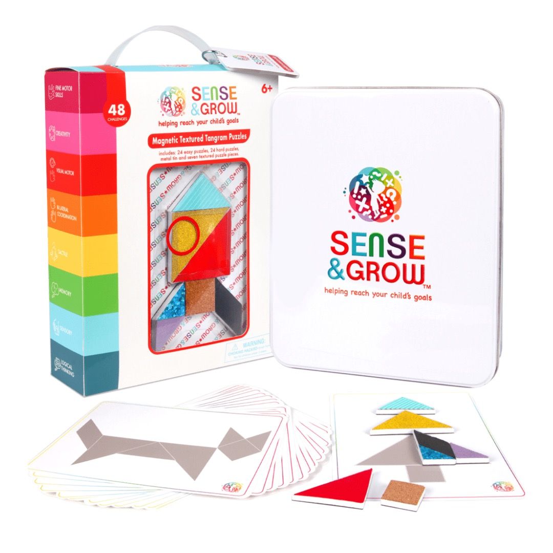 Magnetic Textured Tangram Puzzle