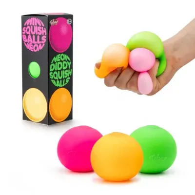 Neon Diddy Squish Balls -3pk