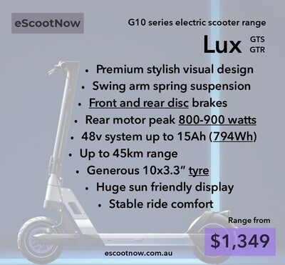 G10 Lux GTS / GTR Electric Scooter (Gliese G1 ODM)