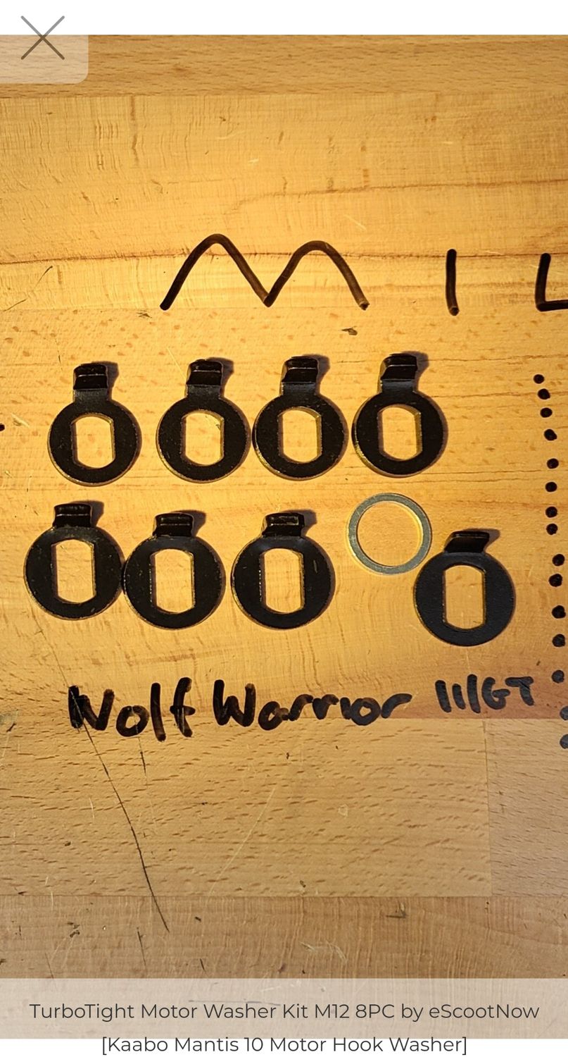 Kaabo Wolf Motor Washer Kit (M14 Axil Shaft Hook Black) [TurboTight]