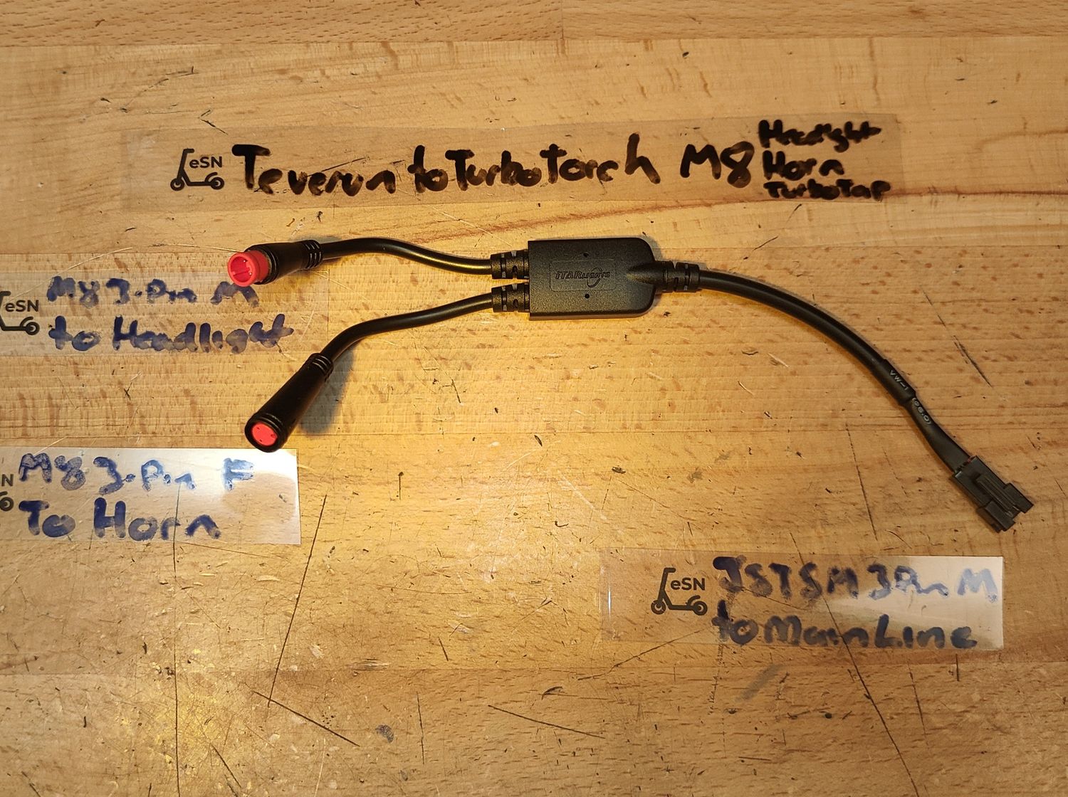 Teverun to TurboTorch M8 Headlight &amp; Horn Conversion Cable [TurboTap]