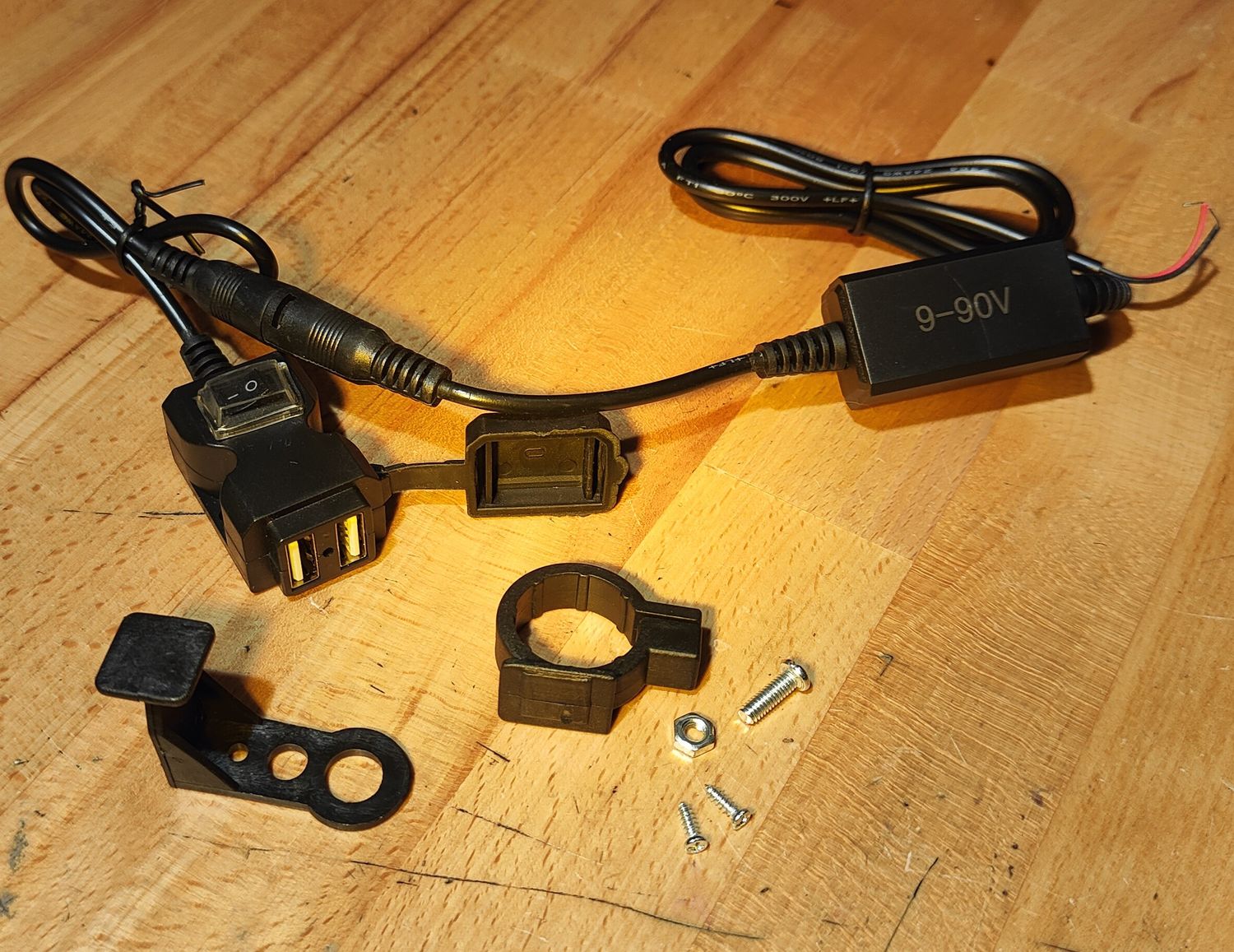 USB Dashboard Buck Converter for eScooter Handlebar, Wide Voltage 9-90v (discontinued)