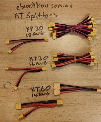 XT30 /  XT60 / XT90 Connectors and Prepared Leads (cables) including Y splitters 16AWG/14AWG/10AWG