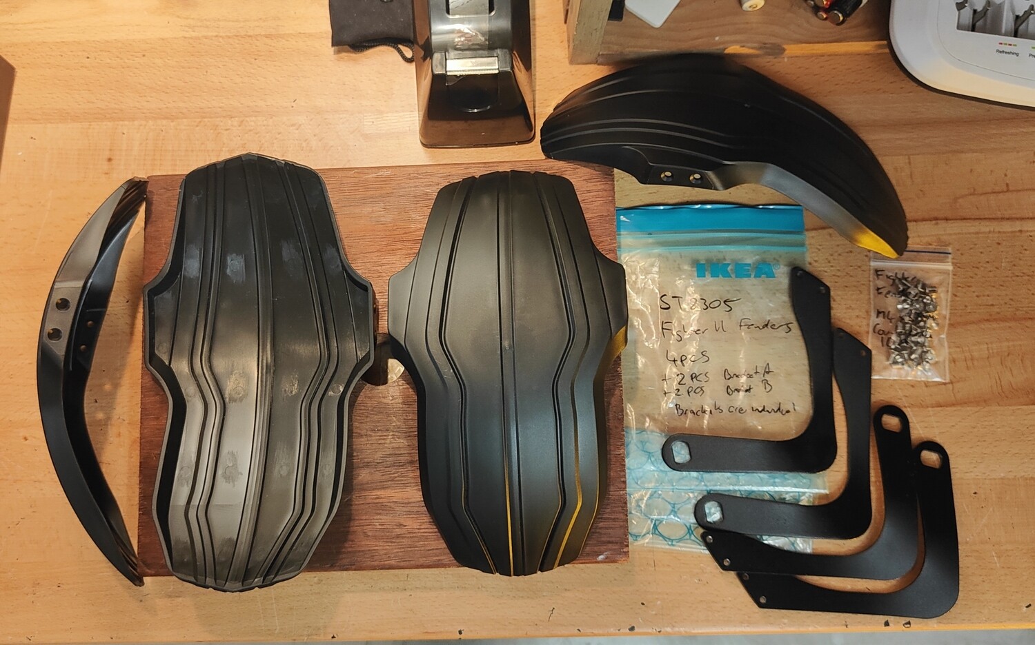 Teverun Fighter Series Plastic Fender (Mud Guard with brackets) suit most 11" eScooters
