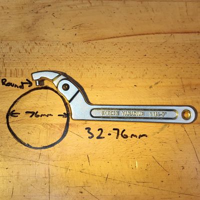 TurboTool Round Head C Shape Spanner Wrench 32-76mm