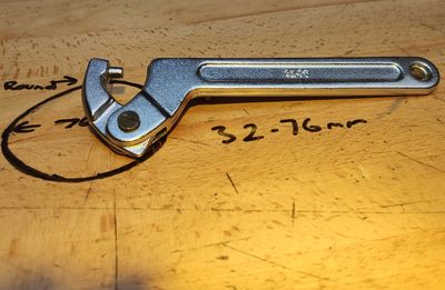 TurboTool Round Head C Shape Spanner Wrench 32-76mm