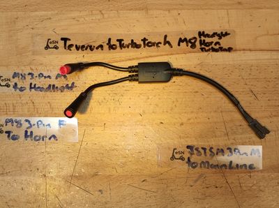 Teverun to TurboTorch M8 Headlight &amp; Horn Conversion Cable [TurboTap]