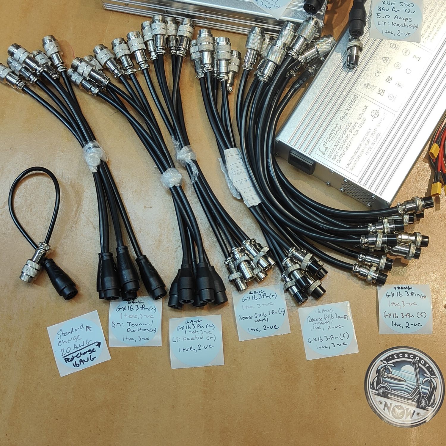 TurboCharge Conversion Cable GX16-3M[13] to Dragon Langfeite [YJ20], NAMI [RGX16-2], Kaabo LT, Teverun / Dualtron [BM], INMOTION S1 / Raptor X / Dragon Eagle [L9], Ausom / VSETT Apex / MUKUTA  &amp; 8mm