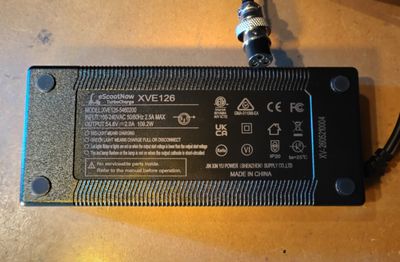 TurboCharge Charger 54.6V for 48V GX16-3F 2A [XVE126]