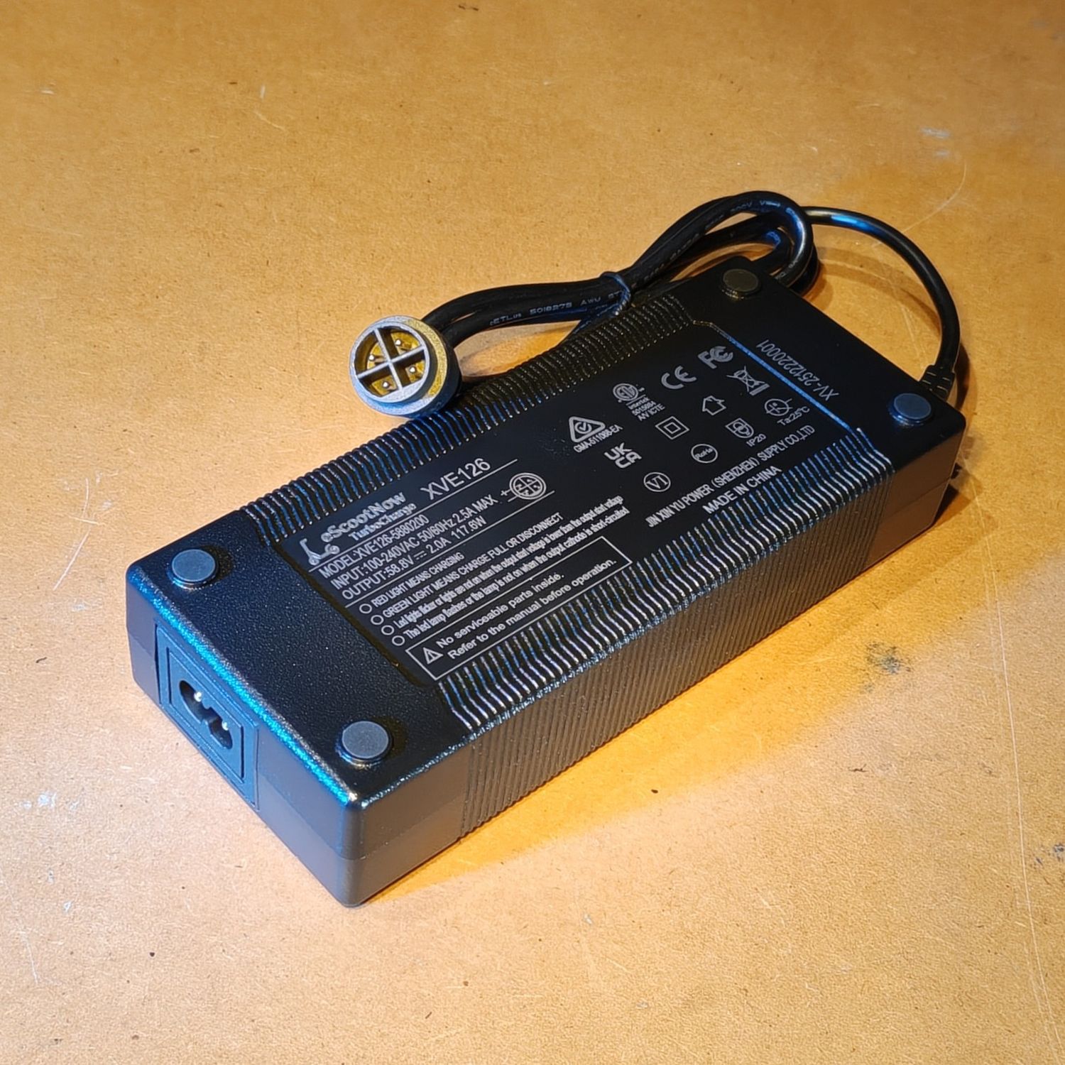 TurboCharge Charger 58.8V for 52V YJ20-4M 2A (Dragon Cyclone 10" inc Pro &amp; Scorpion) [XVE126]