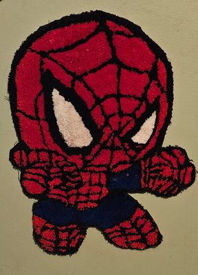 Spiderman statement rug wall hanger or table decoration