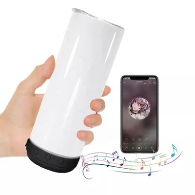 20oz Reusable Coffee Tumbler with USB bluetooth speaker screw attachement