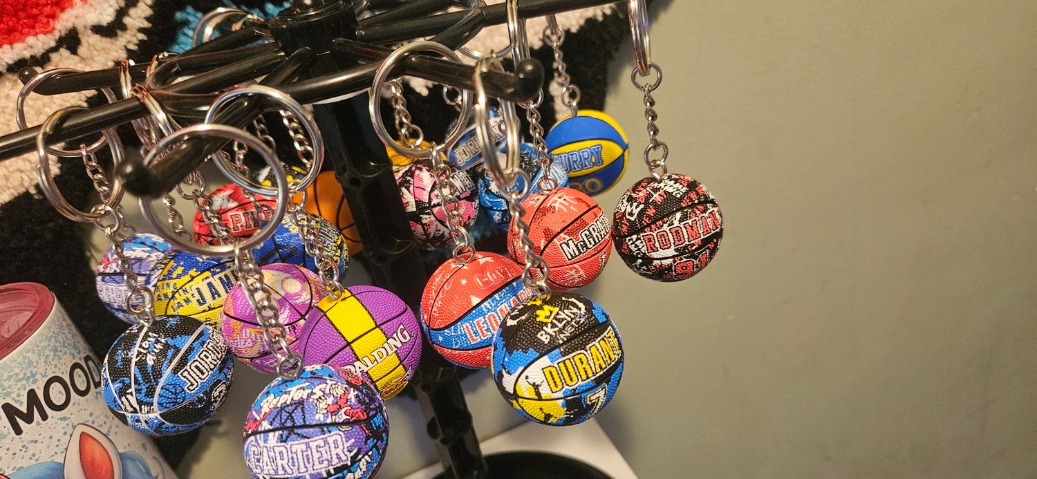 Basketball themed key rings