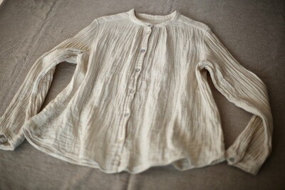 コットンリネン ダブルガーゼブラウス Cotton linen double gauze blouse 「オフ/Neutral」