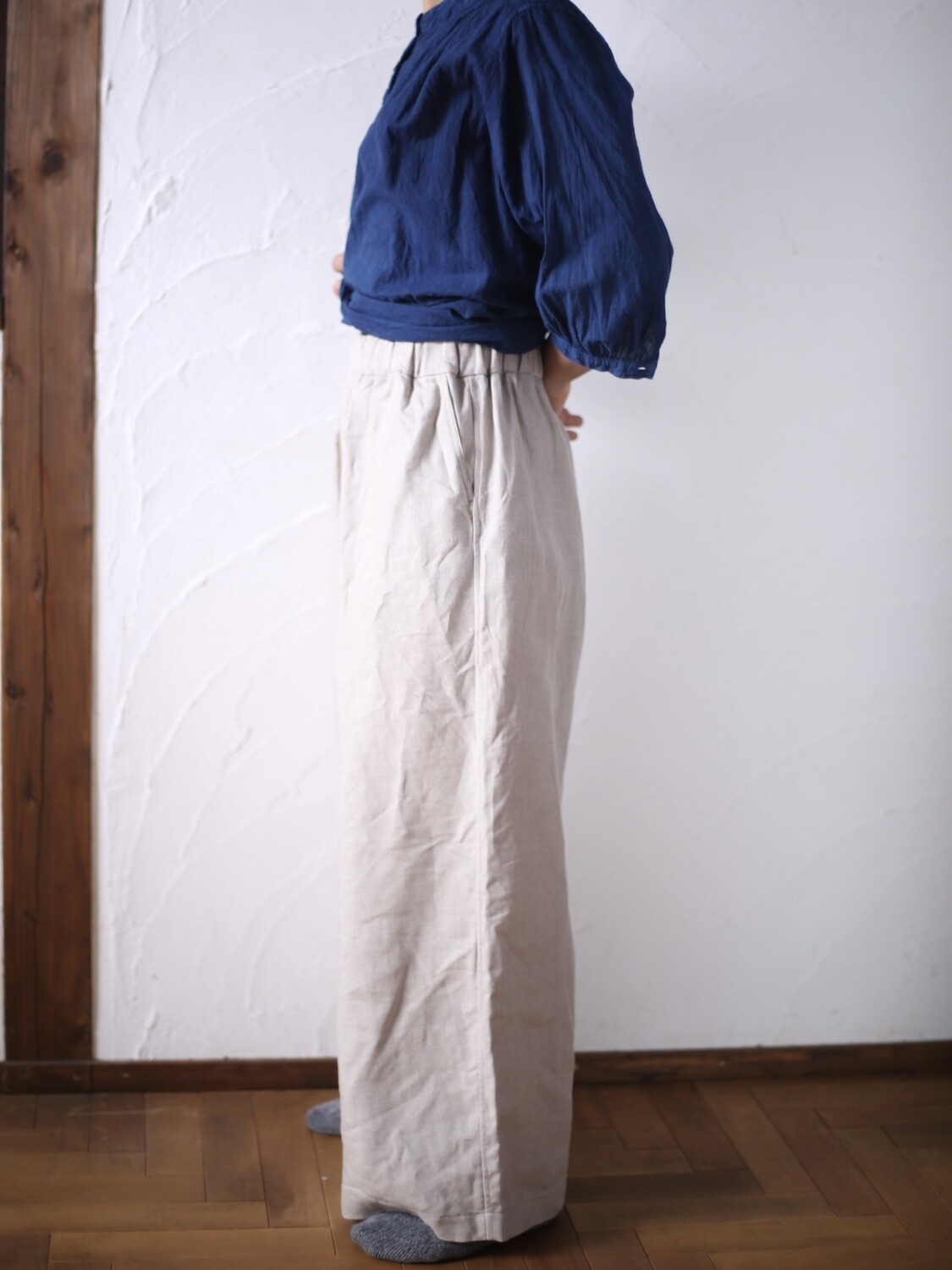 リネン ワイドパンツ Wide-leg linen pants 生成り/Neutral