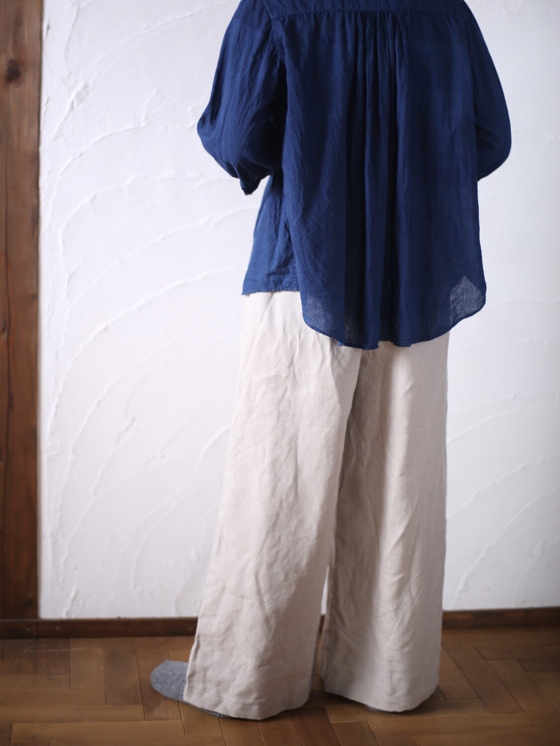 リネン ワイドパンツ Wide-leg linen pants 生成り/Neutral