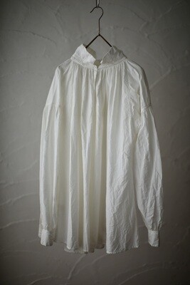 カディコットン双糸 立ち襟のブラウス/Khadi cotton pullover blouse「オフ/Neutral」