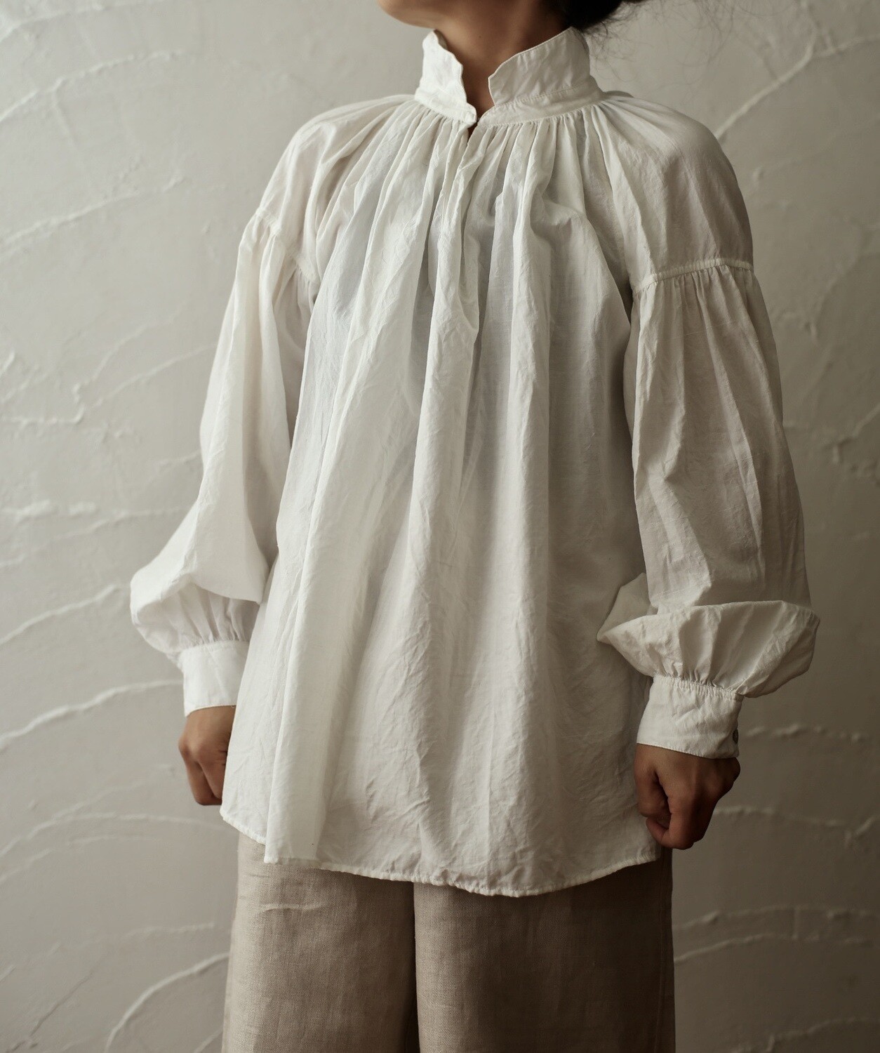 Khadi cotton blouse. HBS-22「オフ/Neutral」